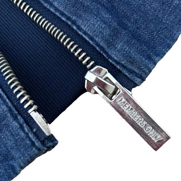 Members Only Girls' (10-12) Blue Denim Soft/Lightweight Cotton Bomber Jacket - Picture 6 of 10